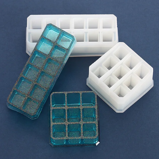 Lipstick Storage Box DIY Hand Made Crystal Trinket Silicone Mold for Resin Epoxy Resin Mold Pigment Bottle Storage UV Resin Mold
