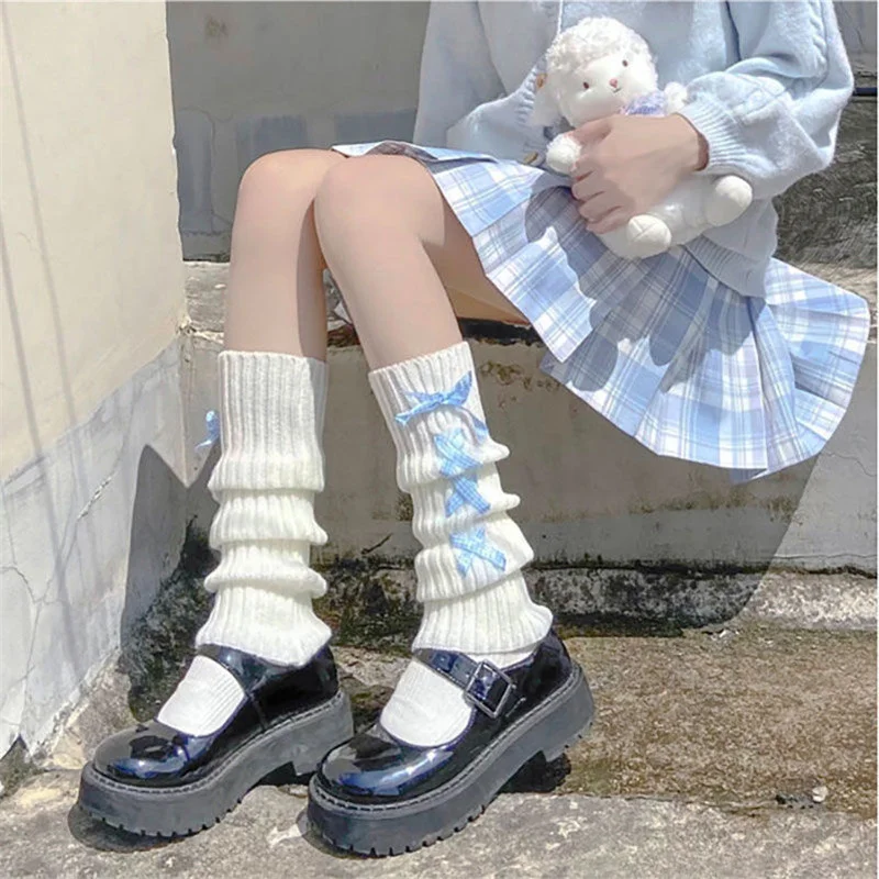 lengthen Japanese Lolita Sweet Girl Leg Warmers Knitted Foot Cover Women Autumn Winter Leg Warmer Socks Heap Heap Socks