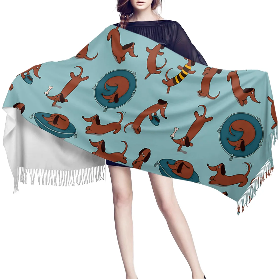 Милые очаровательные Мультяшные собаки зимние модные длинные мягкие теплые