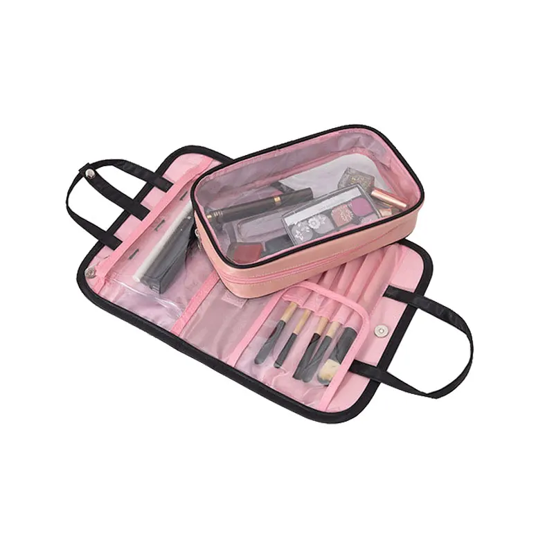 

PVC Clear Cosmetic Bag Professional Makeup Bag Portable Vanity Case Transparent Beautician Organizer Women's Travel Toilet Pouch