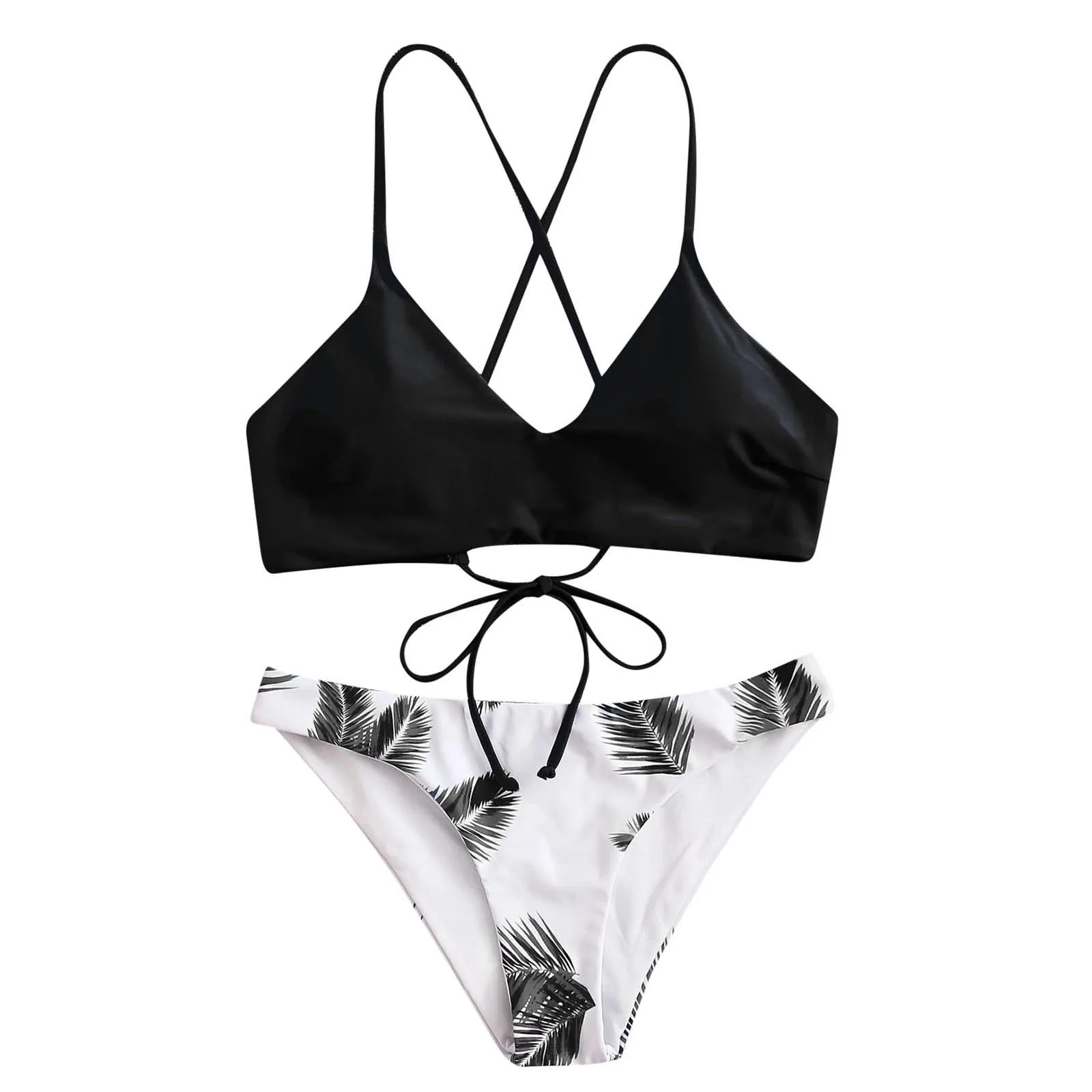 

Swimsuit Women Floral Random Print Bikini Set Push-up Swimsuit Beachwear Padded Swimwear High Leg Swimming Suit Biquini