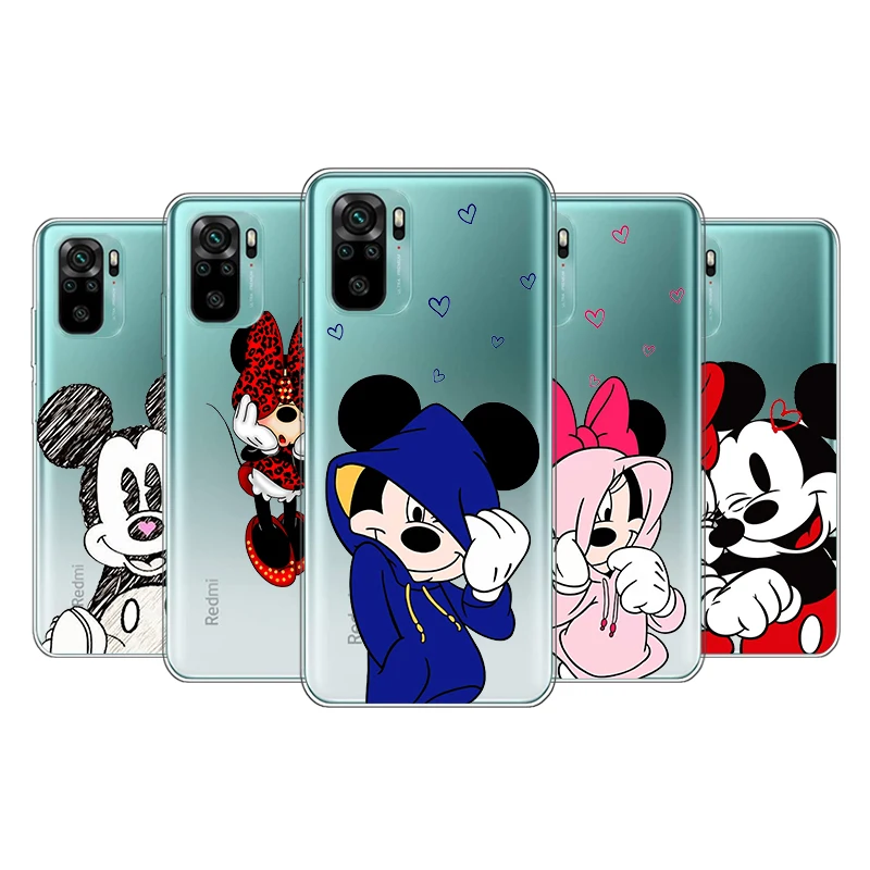 

Transparent Cover Disney Mickey Mouse For Xioami Redmi Note 10 10S 9T 9S 9 8T 8 7S 7 6 5A 5 4X 4 Pro Max Phone Case