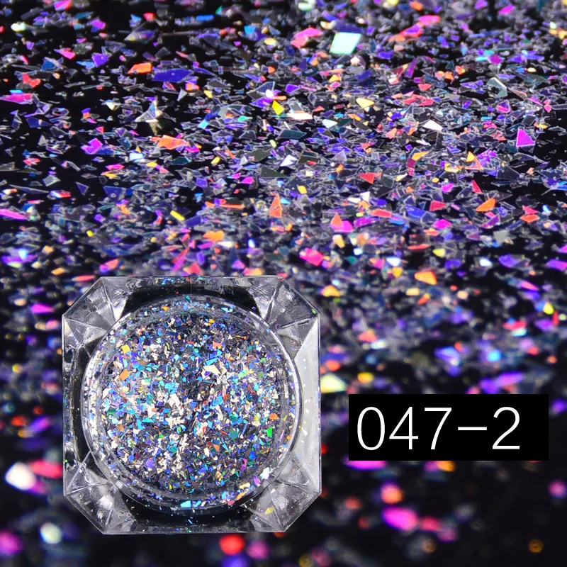 Лазерные красочные сломанные блестки блеск для ногтей летние Подвески дизайн DIY
