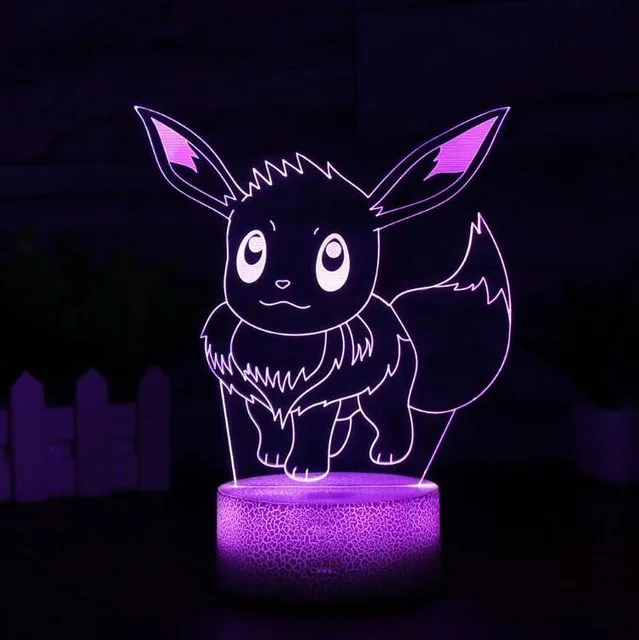 Покемон игра Mew 3D лампа Umbreon светодиодный декоративный ночник многоцветный RGB Декор для спальни Дети Рождественский подарок игрушки - Испускаемый цвет: Eevee