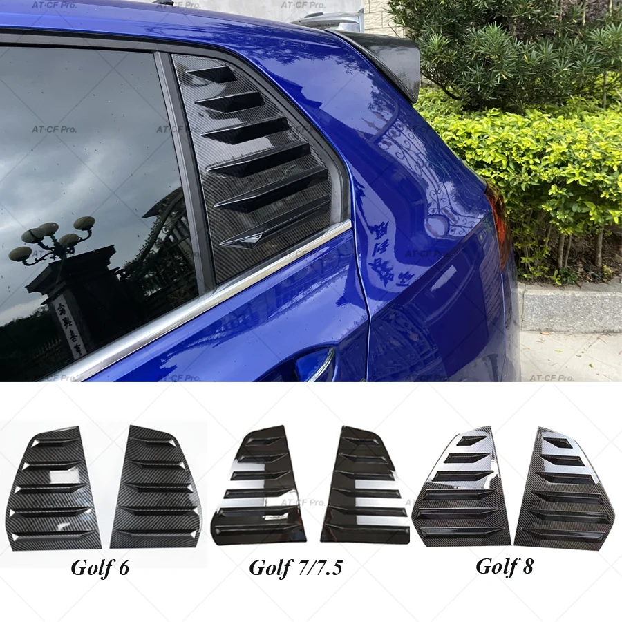 GOLF 2PCS Car Rear Window Shutter Cover Trim for VW GOLF 6 GOLF 7 GOLF 7.5 MK7/7.5 GTI GTD GOLF 8 Window Louver Side Vent Trim