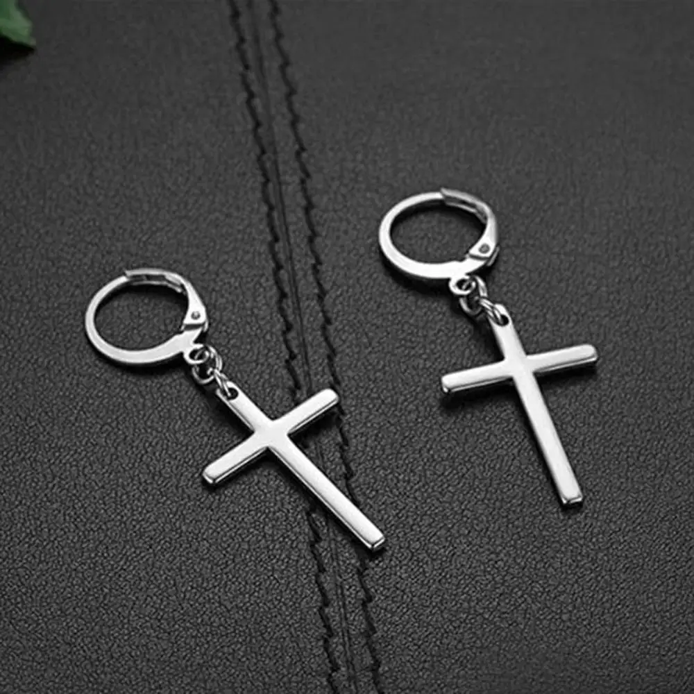 Серьги-кольца серебристого цвета из нержавеющей стали для мужчин и женщин |