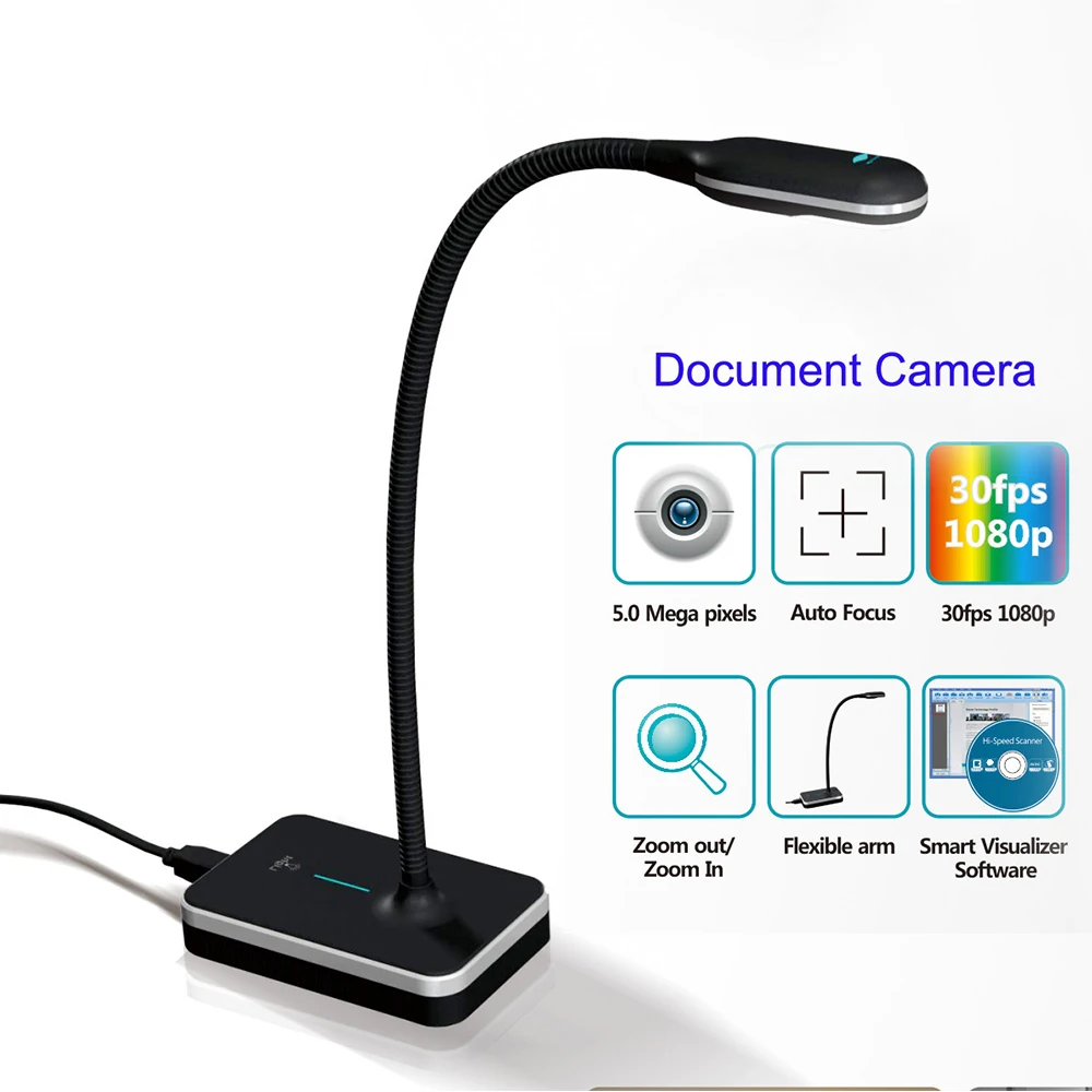 Eloam VH800AF 5MP A4 дизайн гусиная шея HD COMS гибкий USB Документ камера сканер визуализатор Автофокус OCR PDF