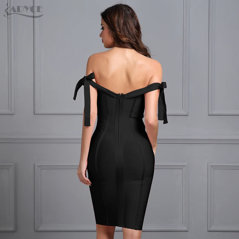 Adyce 2019 женское летнее Бандажное платье с открытыми плечами сексуальное темно