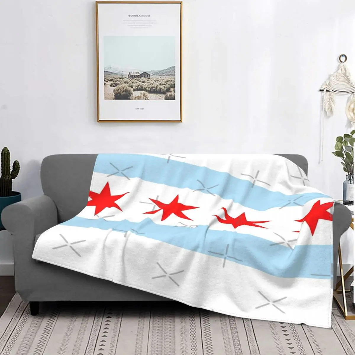 

Patriotic Chicago Flag Blanket Bedspread Bed Plaid Plaid Anime Plaid Hoodie Blanket Islam Prayer Rug