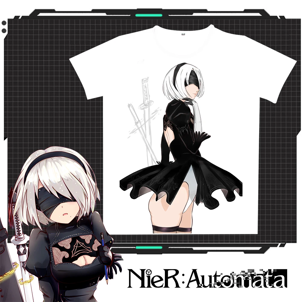 COYOUNG Бренд Новое поступление игры NieR: автоматические футболки с принтом молочный