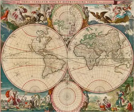 

world map scenery painting Art Needlework 14CT Canvas Unprinted Handmade Embroidery Cross Stitch Kits DIY Home Decor