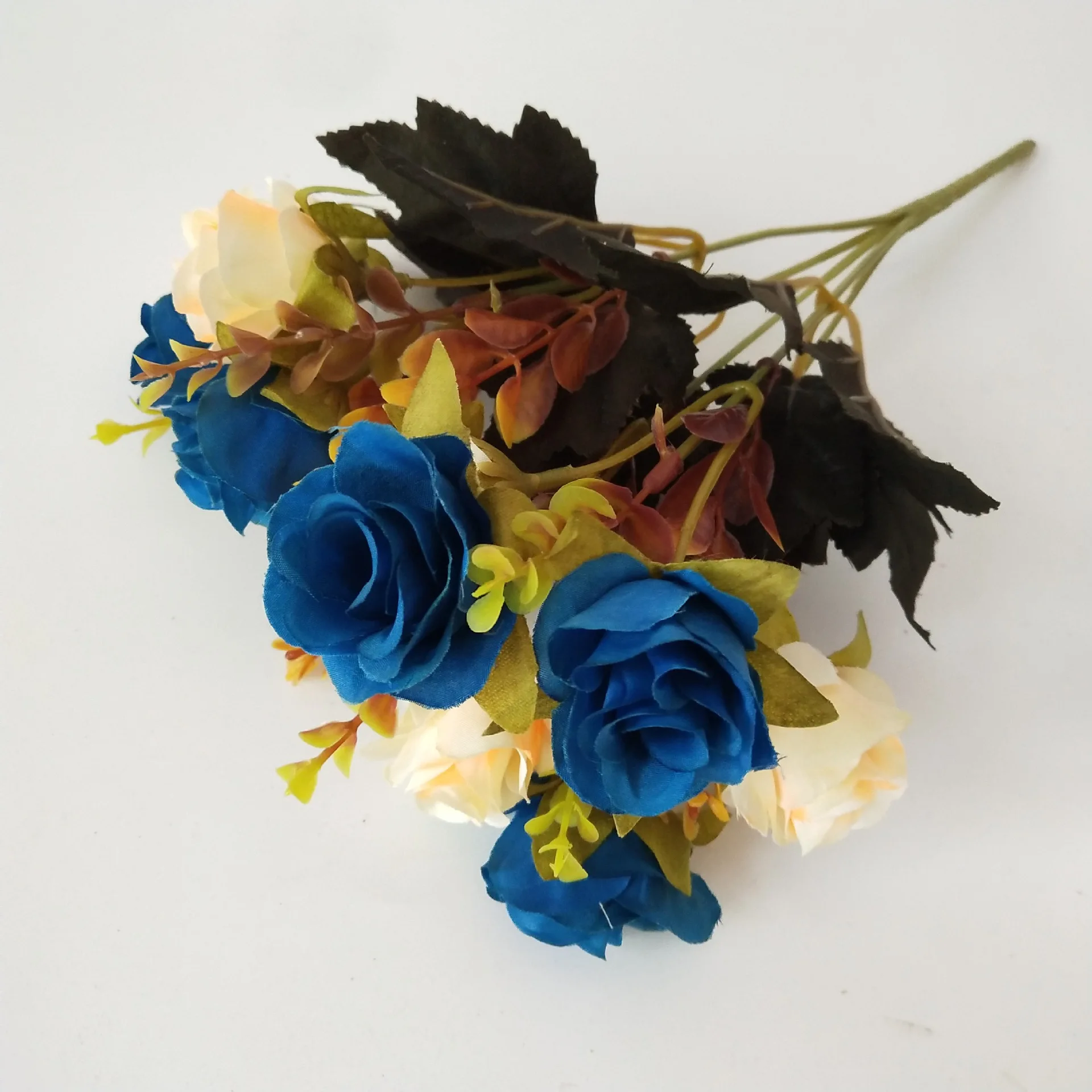 

Artificial Flowers 5 Fork Simulation Rose Bouquet for Party Wedding Bedroom Living Room Home Decoration Silk Fake Flowers