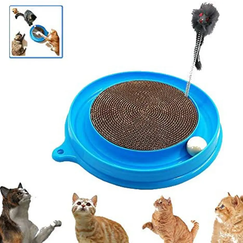

Cat Scratcher Toy Cat Turbo Toy Post Pad Interactive Training Exercise Mouse Play Toy With Spring And Ball