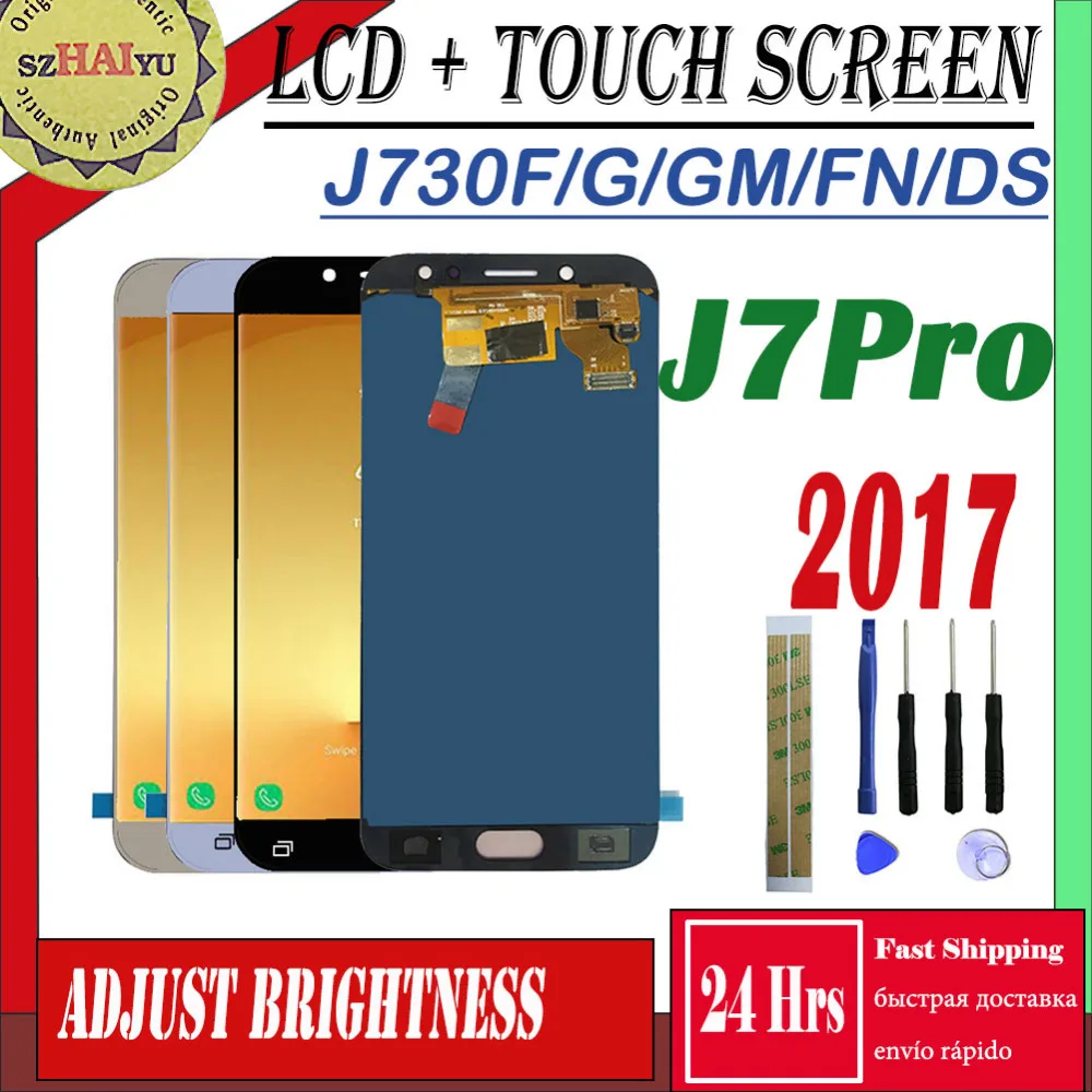 TFT ЖК-дисплей для samsung Galaxy J7 Pro J730 ЖК-дисплей+ сенсорный экран J730F J730G J730FM регулировка яркости Pancel