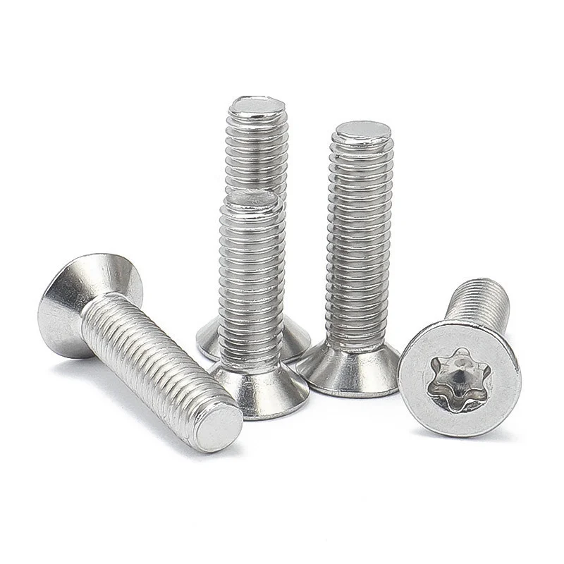 

10/50X M1.4 M1.6 M2 M2.5 M3 M4 M5 M6 M8 304 A2-70 stainless steel GB2673 Six-Lobe Torx Flat Countersunk Head Screw Six Lobe Bolt