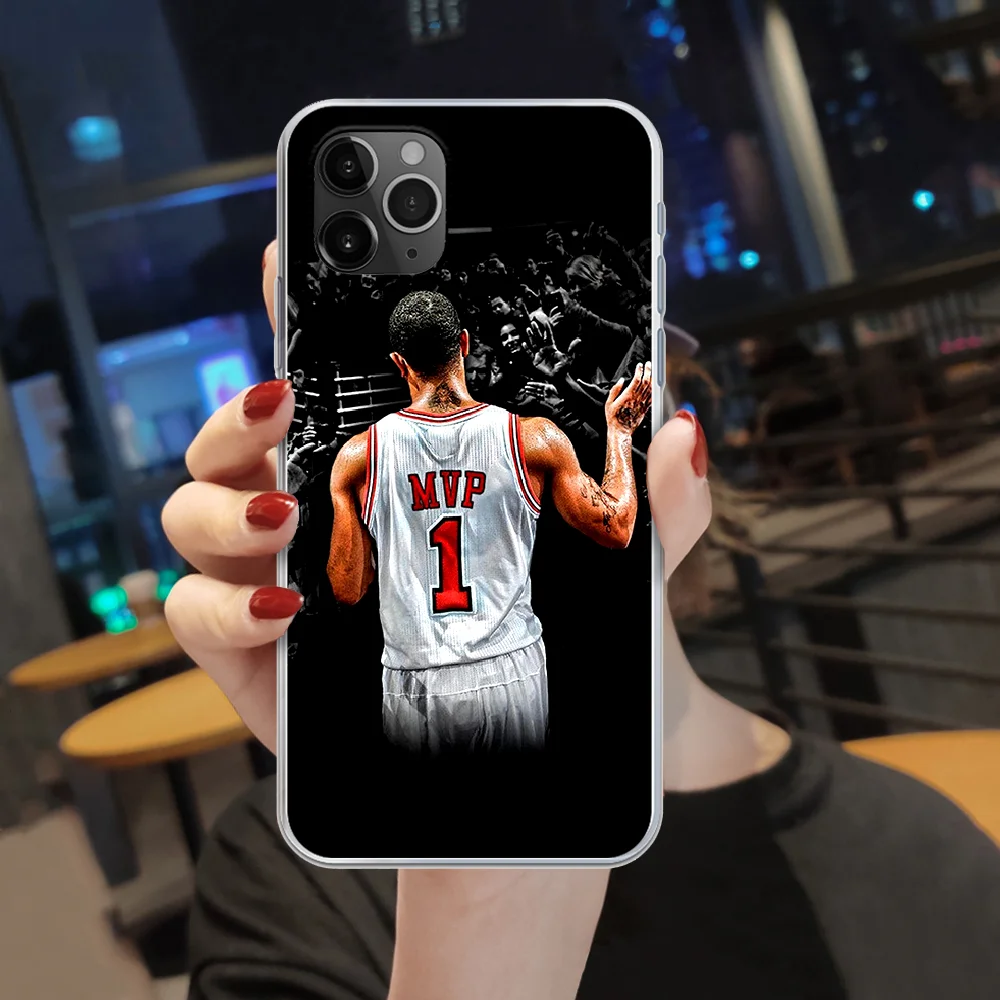 

Derrick Rose Basketball 1 Phone Case cover For iphone 4 4S 5 5C 5S 6 6S PLUS 7 8 X XR XS 11 PRO SE 2020 MAX transparent