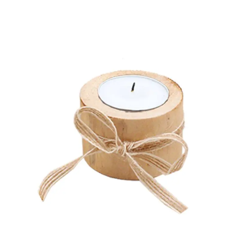 Деревянный подсвечник для Украшение стола завод цветок печати Свадебные