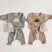 fashion rainbow baby clothes set spring autumn toddler baby boy girl casual tops loose trousers 2pcs baby boy clothing outfits
