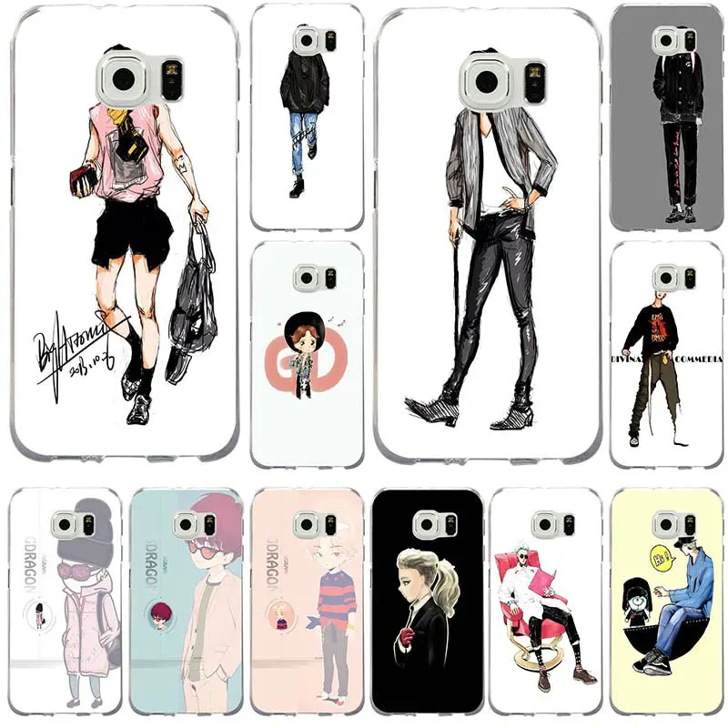 Gdragon Bigbang Kpop художественные Мягкие силиконовые ТПУ чехлы для samsung Galaxy Note 2 3 4 5 8 S2 S3 S4