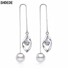 SHDEDE длинные серьги-подвески с цепочкой, модные ювелирные изделия из стерлингового серебра 925 пробы, украшенные кристаллами от Swarovski -WH165