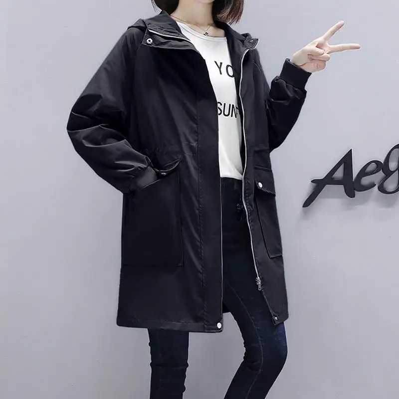 

Fashion Windbreaker Coats Long section 2020 New Spring Autumn Coat Women Trench Coats Korean Loose Casual Ladies Outerwear