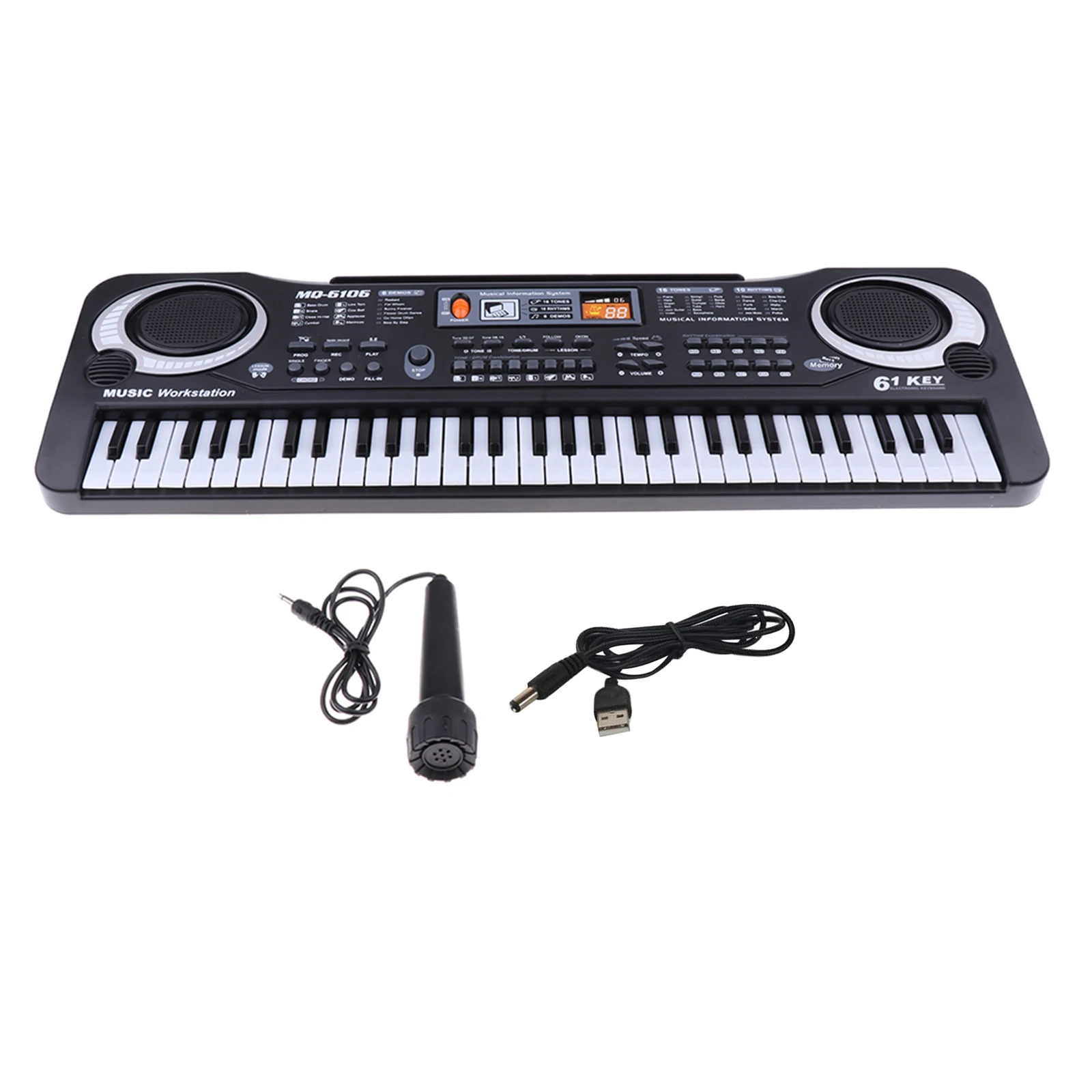 

61Key Electronic Keyboard 16 Timbre 10 Rhythm 6 Demos for Kids Piano Multi-purpose Music Teaching Toys Xmas Gifts for Children