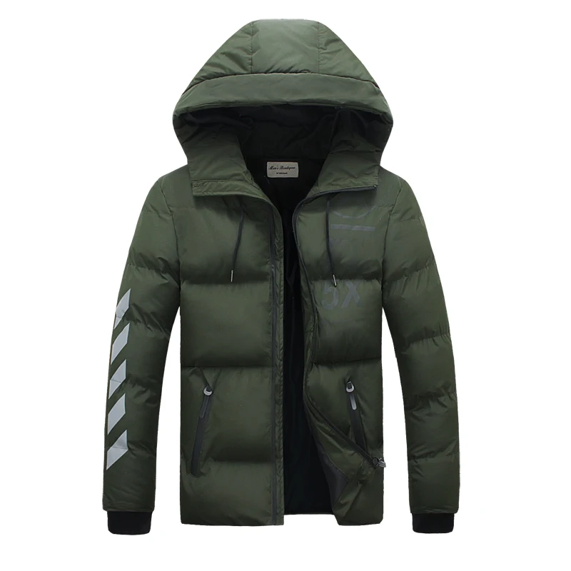 Men Winter Warm Jackets Hooded Parkas New Fashion Slim Print Down Mens And Coats | Мужская одежда