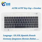 Клавиатура A1706 A1707 с клавишами и колпачком для Macbook Pro Retina, колпачок для клавиатуры ноутбука СШАВеликобританияфранцузскийиспанскийнемецкийяпонскийитальянскийКорейский