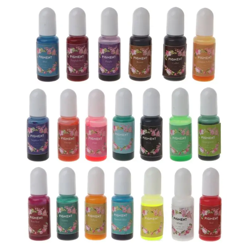 

20 Color Epoxy Resin Pigment Kit Liquid Epoxy Resin Colorant Dye Jewelry Making L4ME
