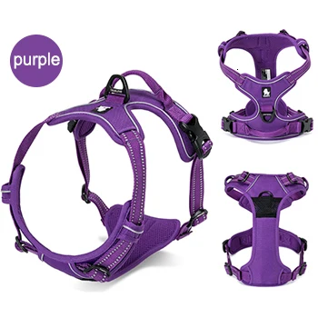 Purple Truelove для собак регулируемый нейлоновый жилет для больших собак мягкий светоотражающий жилет для улицы - Цвет: Purple