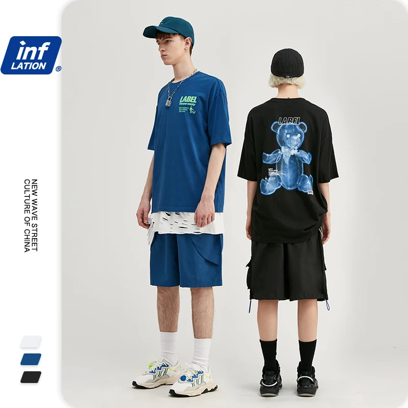 Мужская футболка с короткими рукавами INFLATION модная трендовая модель 1089S20 на лето