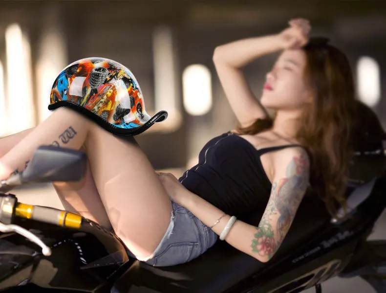 

Motorcycle Helmet Vintage Casco Moto Riding Motorcycle Open Half Face Retro Half Helmet Motobiker Racing Chopper Biker Unisex