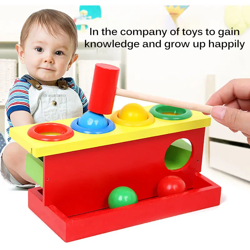 

Color Matching Toy Educational Toy Knocking Ball Toy Hand Piling Educational Colorful Wooden Interaction For Kindergarten Gift