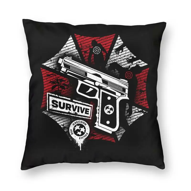 Nordic Style Grunge Umbrella Corporation Throw Pillow Case Decoration Survive The City Cushion Cover Pillowcover For Living Room