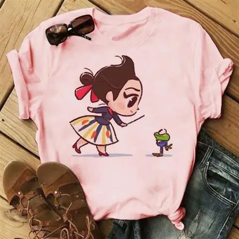 

Princess T shirt 2020ins super fire Princess and little cute print women's pink summer T-shirt
