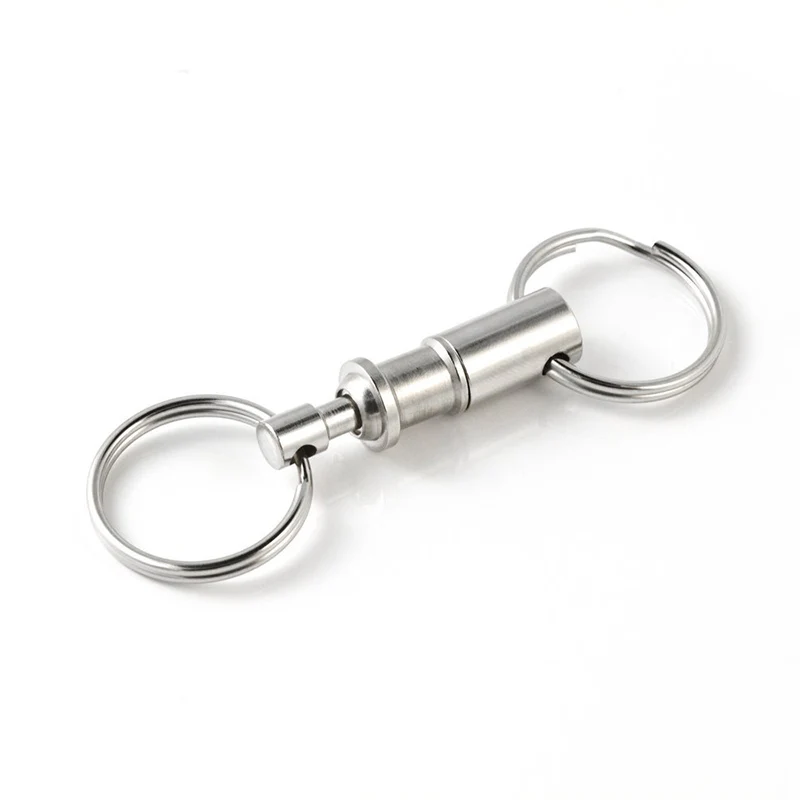 

1 PC Dual Key Ring Snap Lock Holder Detachable Pull-Apart Key Rings Keychains