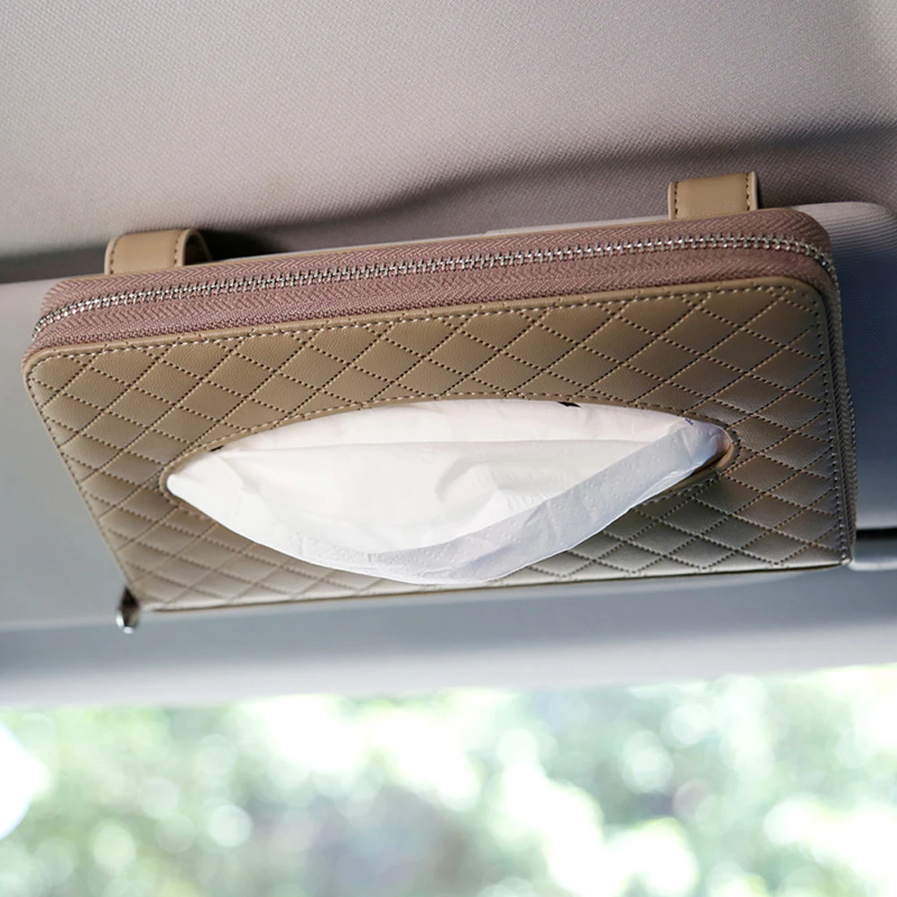 Высококачественная кожаная коробка для салфеток автомобиля Черный Коричневый