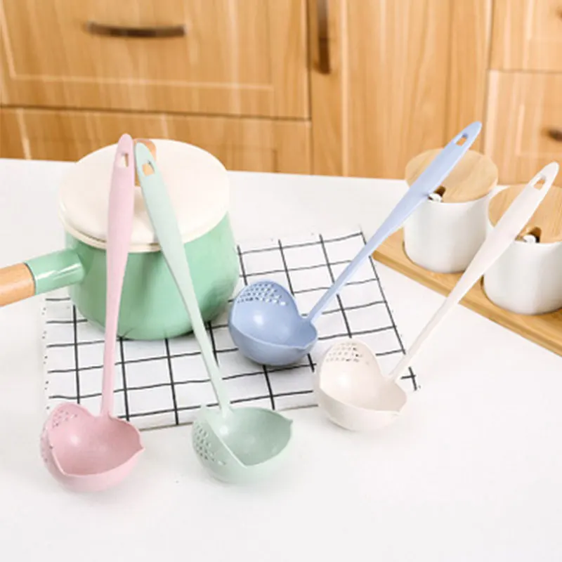 2 в 1 пластиковый ковш для супа ложка с фильтром кухонные инструменты