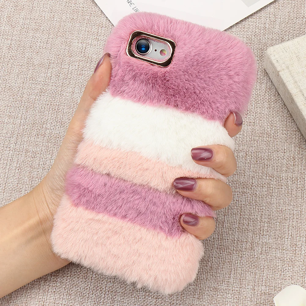 Pepmune Luxury Cute Fur Fluffy Case For iPhone 11 Pro Max Xr Xs X Girl Winter Soft Phone Cover Apple 8 Plus 7 6S 6 5 5S SE |