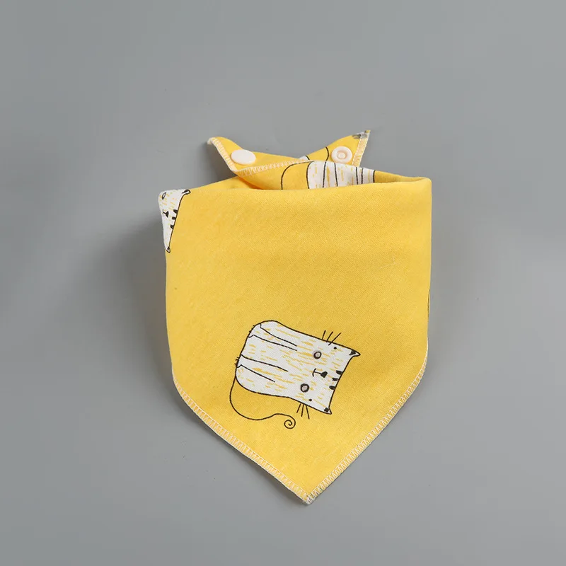 Baby Bibs Double Cotton Bibs Cartoon Print Saliva Towel Boys Girls Feeding Apron Bandana Bibs Infant Toddler Eating Accessories