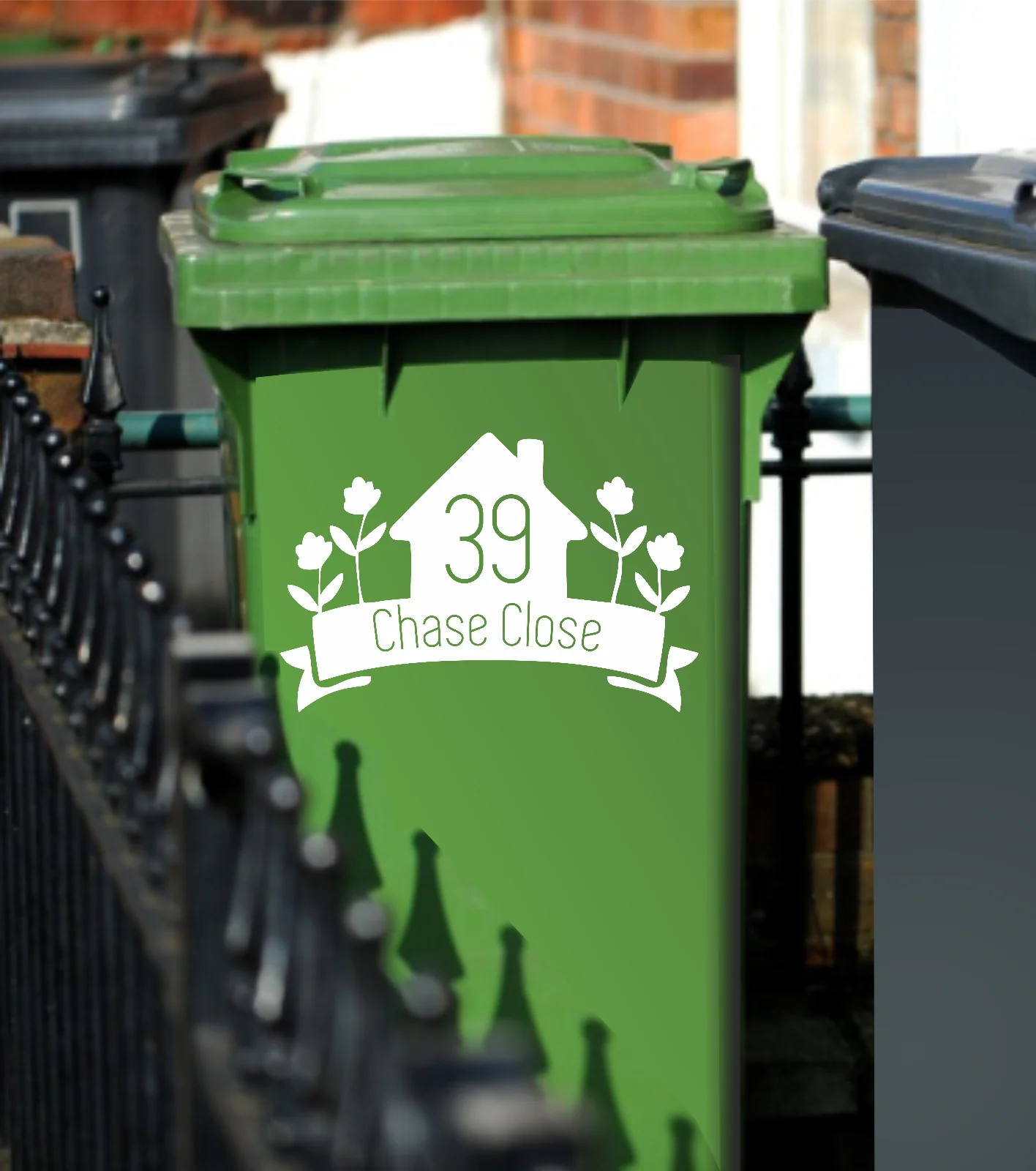 

Дорожка, мусорная корзина, колесная корзина, наклейка, персональная наклейка, номер дома, ваш адрес, цветная наклейка