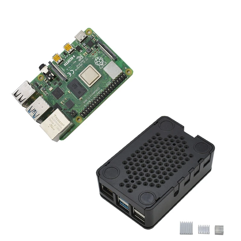 Для Raspberry Pi 4 Модель B 4G RAM ABS чехол с серебряными радиаторами Поддержка 2 4/5 0 GHz WIFI