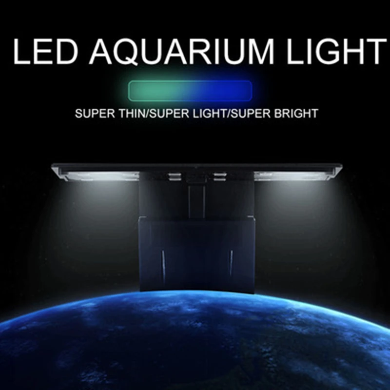 

Two-color light Aquarium LED Light Super Slim Fish Tank Aquatic Plant Grow Lighting Waterproof Bright Clip Lamp for Fish Tank