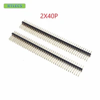 100pcs 2x40 p 80 pin 1 27mm pitch pin header male dual row male straight gold flash rohs reach double rows pitch 1 27