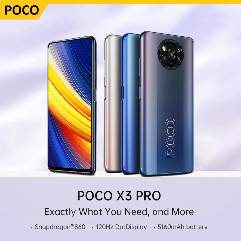 

Смартфон глобальная версия New POCO X3 Pro NFC, 6 ГБ, 128 ГБ/8 ГБ, 256 ГБ, Snapdragon 860, 120 Гц, камера 48 МП с искусственным интеллектом, аккумулятор 5160, зарядка 33 В...