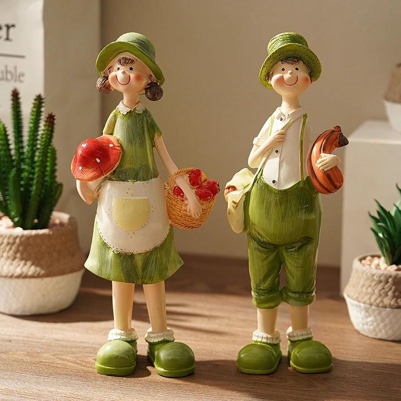 

Парные фигурки в пасторальном стиле, украшения для дома, аксессуары для гостиной, аксессуары для стола из смолы, подарок на день Святого Вал...