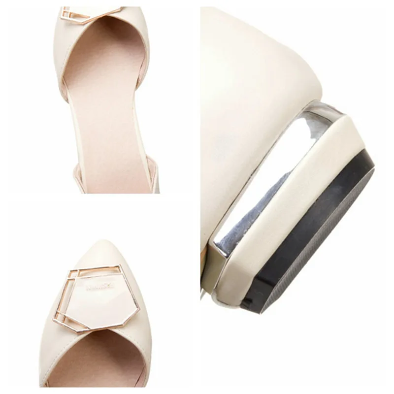 

Girseaby Woman Spring Autumn Concise Sandals Flats Pointed Toe 2.5cm Strange Heels Buckle Large size 32-43 Leisure Party T1144