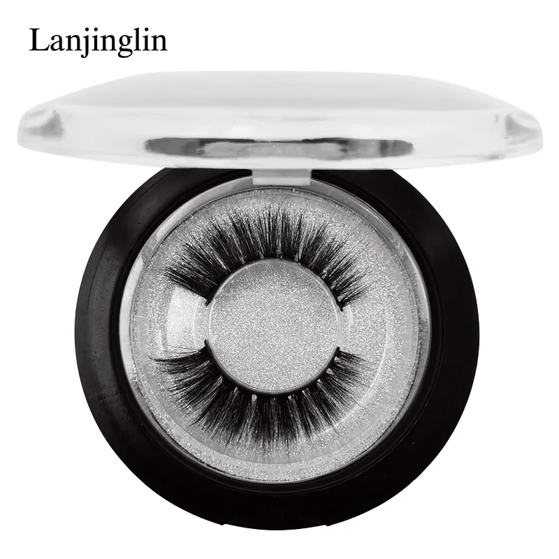 44S LANJINGLIN, 1 пара, 3d, норковые ресницы, ручная работа, Полоска, ресницы, накладные натуральные, искусственные ресницы, норковые ресницы, безвредный макияж - Цвет: 44S