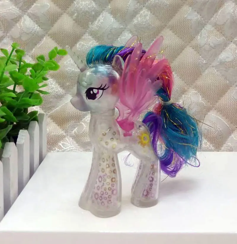 My Little Pony, Хрустальная принцесса, блестящий пони, Сумеречная искорка, Принцесса Селестия, фигурка для девочек, игровой домик, Подарочная игрушка - Цвет: Princess celestia