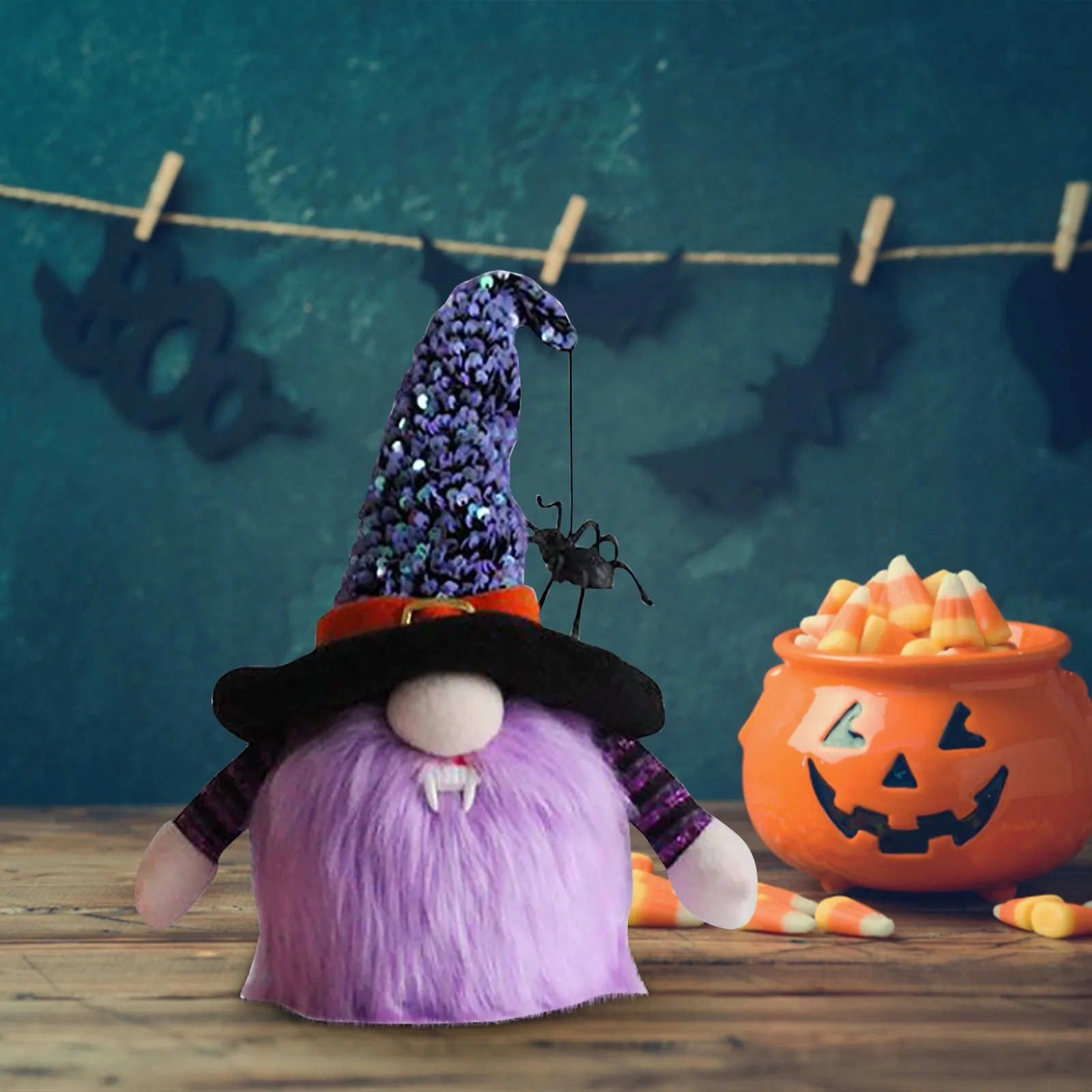 

Светящаяся кукла на Хэллоуин без лица паук вампиры гном украшения забавные плюшевые куклы украшения на Хэллоуин новинка 2022